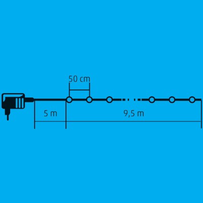 LED-es villanykörte fényfüzér, 20 LED, melegfehér - LP 20/WW